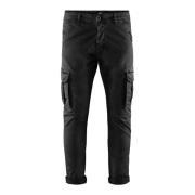 Slim Fit Cargo Broek BomBoogie , Black , Heren