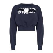 Cropped sweatshirt met uitsparingen Undercover , Blue , Dames