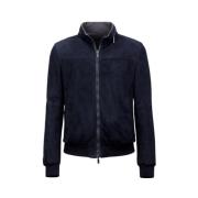 Leather Jackets Gimo's , Blue , Heren