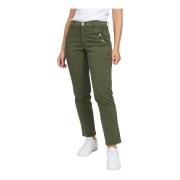 Herfstgroene jeans met hoge taille en reguliere pasvorm 2-Biz , Green ...