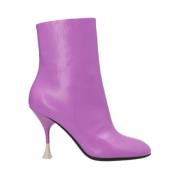 Beeldhouw Hiel Leren Enkellaarzen 3Juin , Purple , Dames