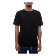 Klassieke Katoenen T-shirt Kiton , Black , Heren