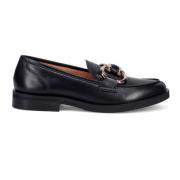 Klassieke Zwarte Horsebit Moccasin Sangiorgio , Black , Dames