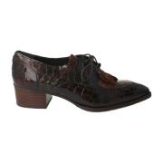 Bruine damesschoen van lakleer met coco-effect Pertini , Brown , Dames