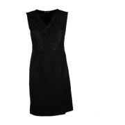 Zwarte mouwloze jurk met kanten details Liu Jo , Black , Dames