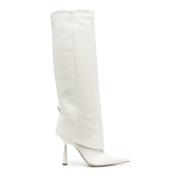 Witte Rosie kalfsleren kniehoge laarzen Gia Borghini , White , Dames