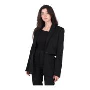 Zwarte Cut Out Blazer, Trendy Model JW Anderson , Black , Dames