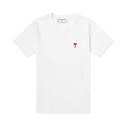 Hart Logo Wit T-shirt Ami Paris , White , Heren