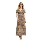 Maxi Jurk IN Front , Brown , Dames