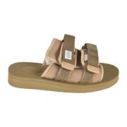 Metallic Grijze Mol Sliders voor Vrouwen Suicoke , Beige , Dames