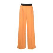 Wide Trousers Msgm , Orange , Dames