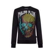 Zwarte Skull Sweatshirt met Signature Design Philipp Plein , Black , H...