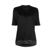 T-shirt met pailletten Fabiana Filippi , Black , Dames