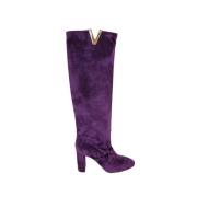 Stijlvolle en Trendy Paarse Laarzen Via Roma 15 , Purple , Dames