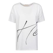 1093 Bianco/Nero T-Shirt - Stijlvol Model Herno , White , Dames