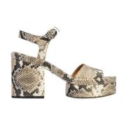 Python reliëf platform sandalen Chloé , Gray , Dames