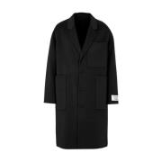 Zwarte Oversized Wollen Jas Études , Black , Heren