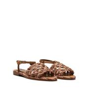 Stijlvolle Milano Platte Sandalen Liu Jo , Brown , Dames