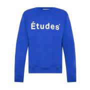 Donkerblauwe Crewneck Sweatshirt met Logo Études , Blue , Heren