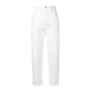 Witte Logo Mom Fit Jeans Moncler , White , Dames