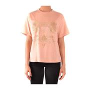 Korte Buste Jurk met Flakes Print Elisabetta Franchi , Pink , Dames