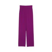 Wide Trousers Max Mara Studio , Purple , Dames