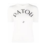 Witte Gebreide Logo Top Patou , White , Dames