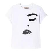 Katoenen T-shirt 100% Samenstelling Twinset , White , Dames