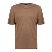 Monocrom linnen t-shirt Lardini , Brown , Heren