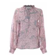 Elegante blouse met ruches Kocca , Pink , Dames