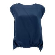 Zijden Jersey T-shirt in Blauw Woolrich , Blue , Dames