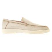 Elegante Suede Loafers Santoni , Beige , Heren