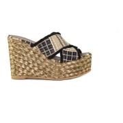 Wedges Espadrilles , Yellow , Dames