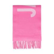 Lécharpe Fringe Logo Sjaal Jacquemus , Pink , Dames