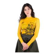 Doorschijnende Geplooide Onderjurk Blouse JW Anderson , Yellow , Dames