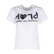 Stijlvol Wit Logo Print T-Shirt Comme des Garçons Play , White , Dames
