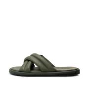 Lotta Cross Mule Sliders - Algae Shoe the Bear , Green , Dames