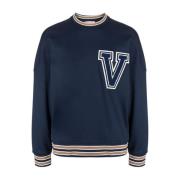 Blauwe VLogo Crew-Neck Sweater Valentino Garavani , Blue , Heren