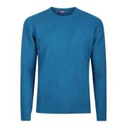 Blauwe Ronde Hals Trui Drumohr , Blue , Heren