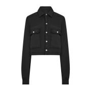 Cropped Outershirt Gewatteerde Jas Rick Owens , Black , Dames