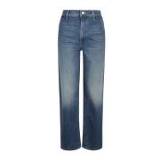 Hoge Taille Spinner Prep Jeans Mother , Blue , Dames