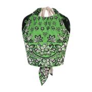 Groene Bandana Print Mouwloze Top RED Valentino , Green , Dames