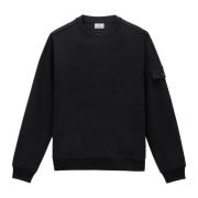 Licht Fleece Sweatshirt, Heren Stijlvol Comfort Woolrich , Black , Her...
