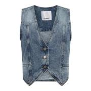 Denim Vest Blazer 35283 in Denim Blue Co'Couture , Blue , Dames