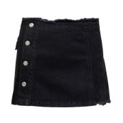 Zwarte Denim Geplooide Minirok Andersson Bell , Black , Dames