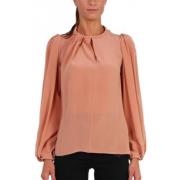 Zijden blouse met gewatteerde details Elisabetta Franchi , Pink , Dame...