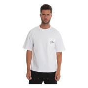 Logo Zak Oversized T-Shirt Kiton , White , Heren