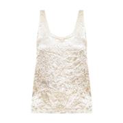 Satijnen tanktop Lanvin , Beige , Dames