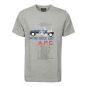 Martin Katoenen Crew Neck T-Shirt met Voorkant Print A.p.c. , Gray , H...
