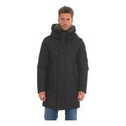 FUR parka met ritssluiting en knopen Peuterey , Black , Heren